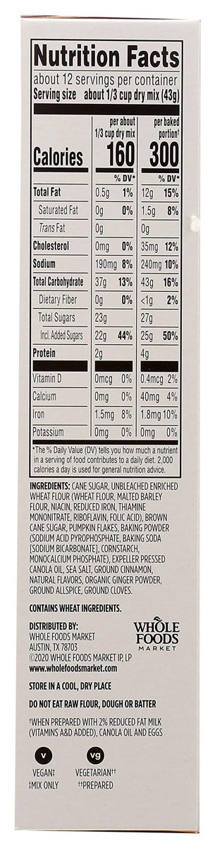 365 by Whole Foods Market, Limited Edition Bread & Muffin Mix, Spiced Pumpkin (Made With Real Pumpkin), 18.3 Ounce