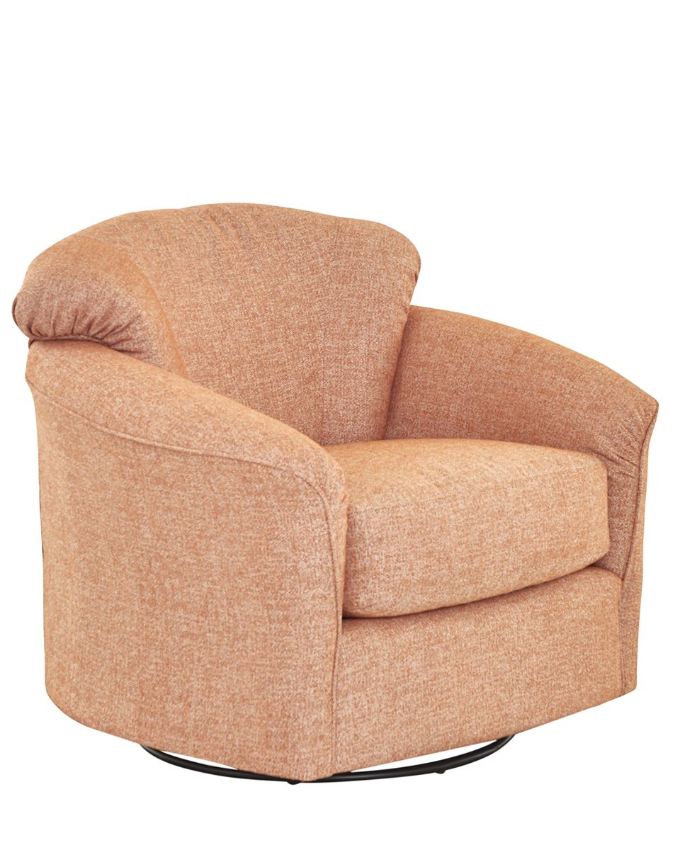 Amazon Brand – Stone & Beam Cherrie Upholstered Gliding Swivel Chair, 34" W, Tangerine