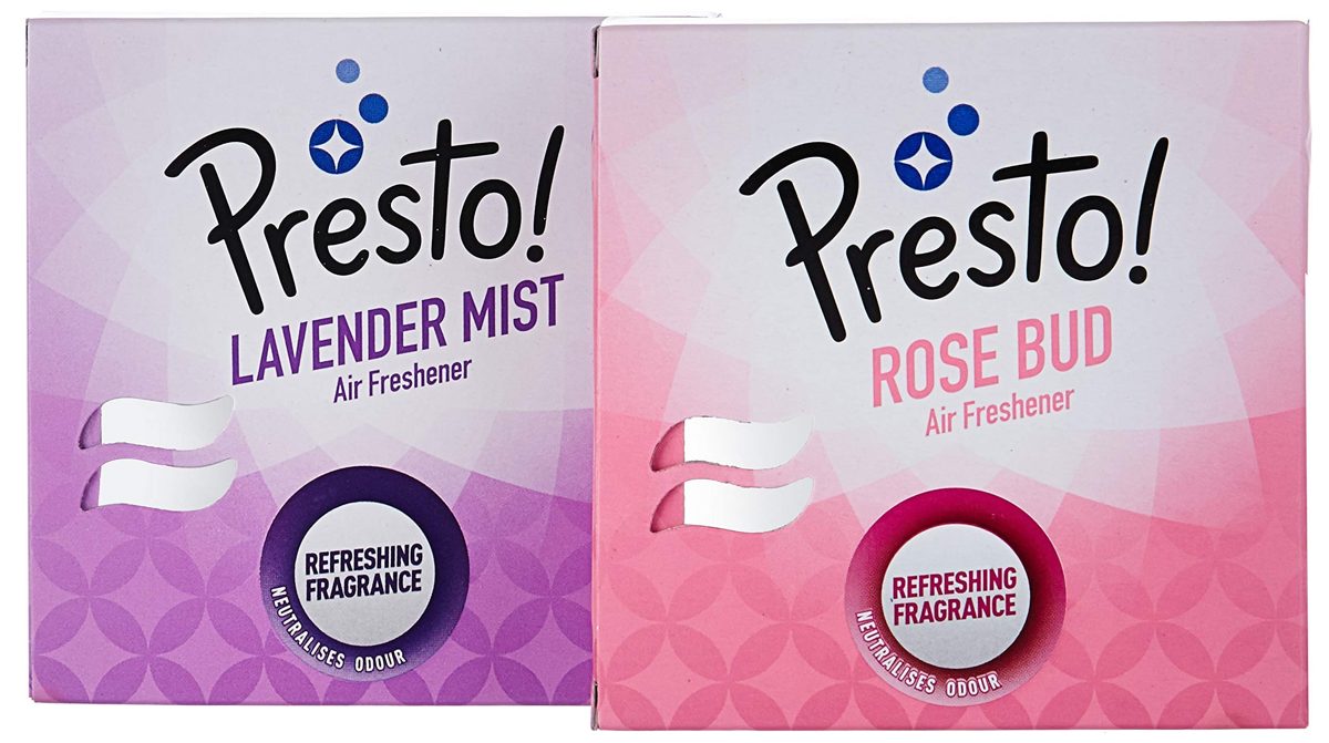 Amazon Brand - Presto! Bathroom Air Freshener Blocks - 75 g (Rose Bud, Pack of 4)