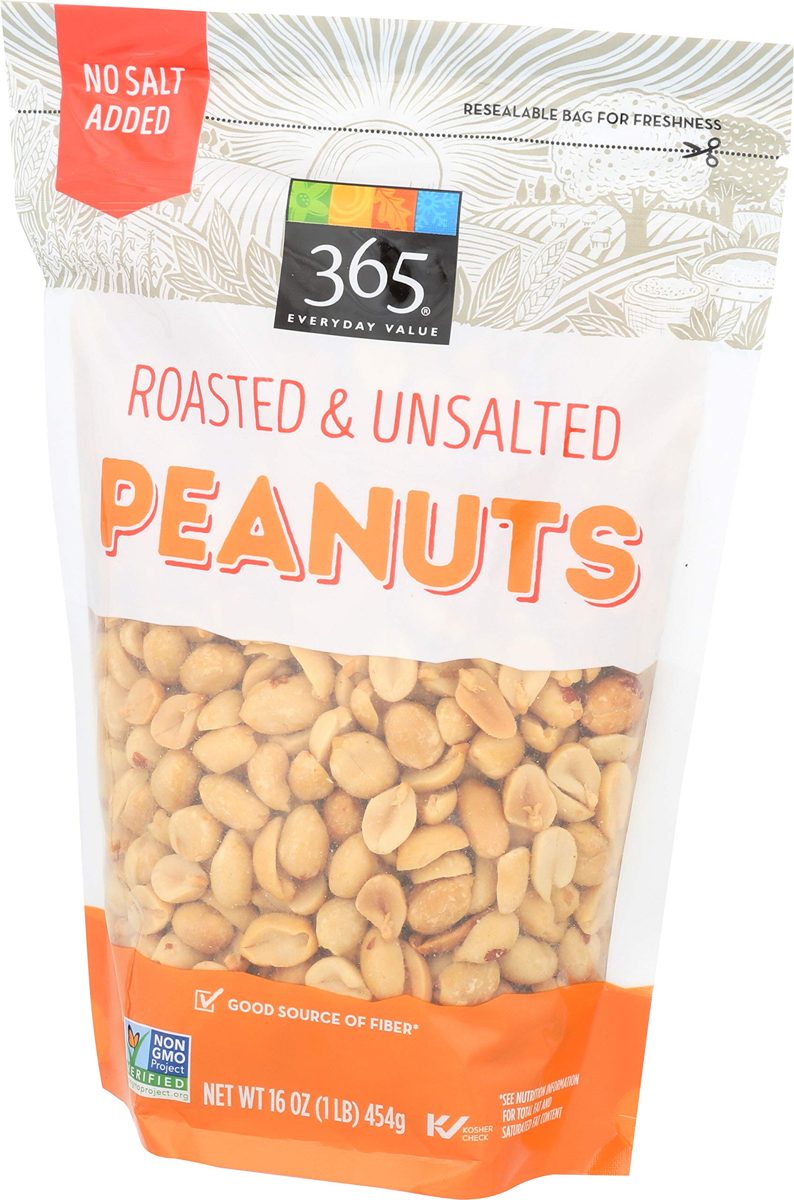 365 Everyday Value, Peanuts, Roasted & Unsalted, 16 oz
