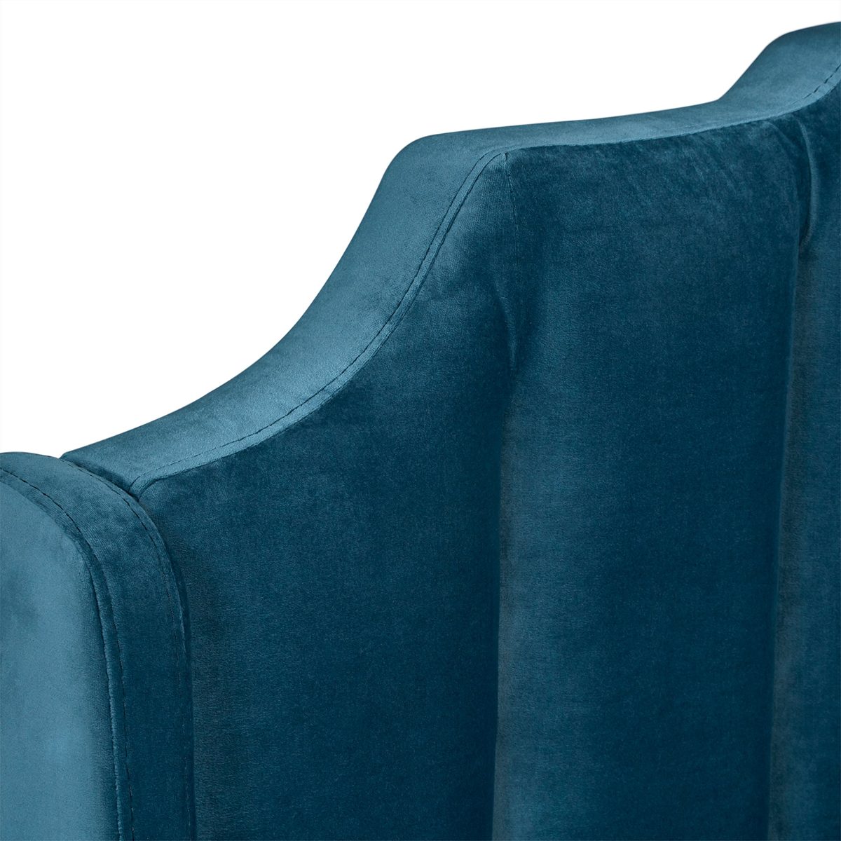 Rivet Gwyneth Mid-Century Velvet Bed Frame with Headboard