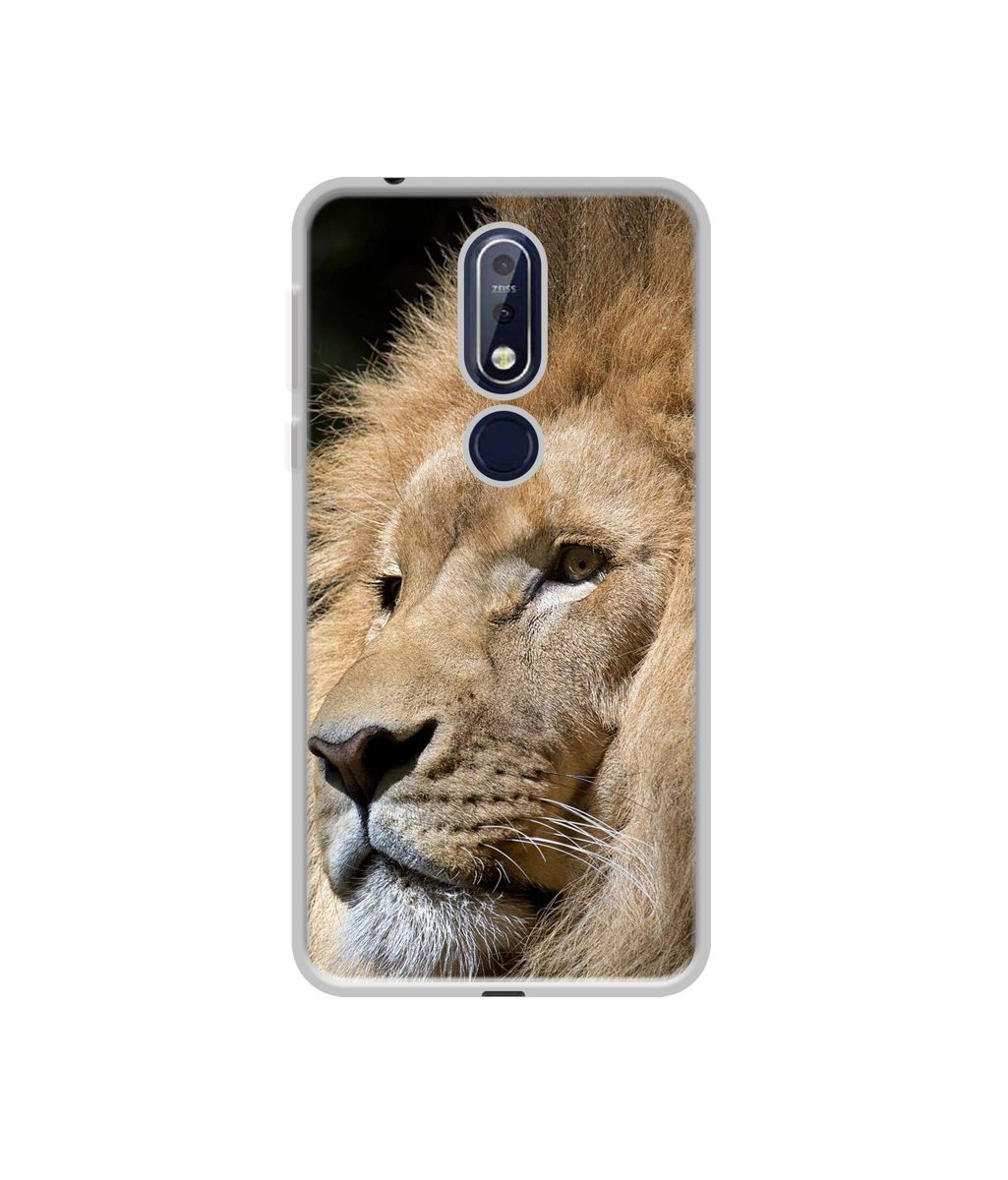 Amazon Brand - Solimo Designer Lion UV Printed Soft Back Case Mobile Cover for Nokia 7.1