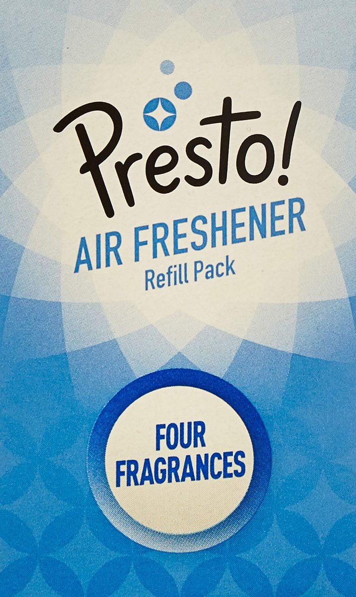 Amazon Brand - Presto! One Touch Air Freshener Refills (without dispenser) - 15 ml (Set of 4)