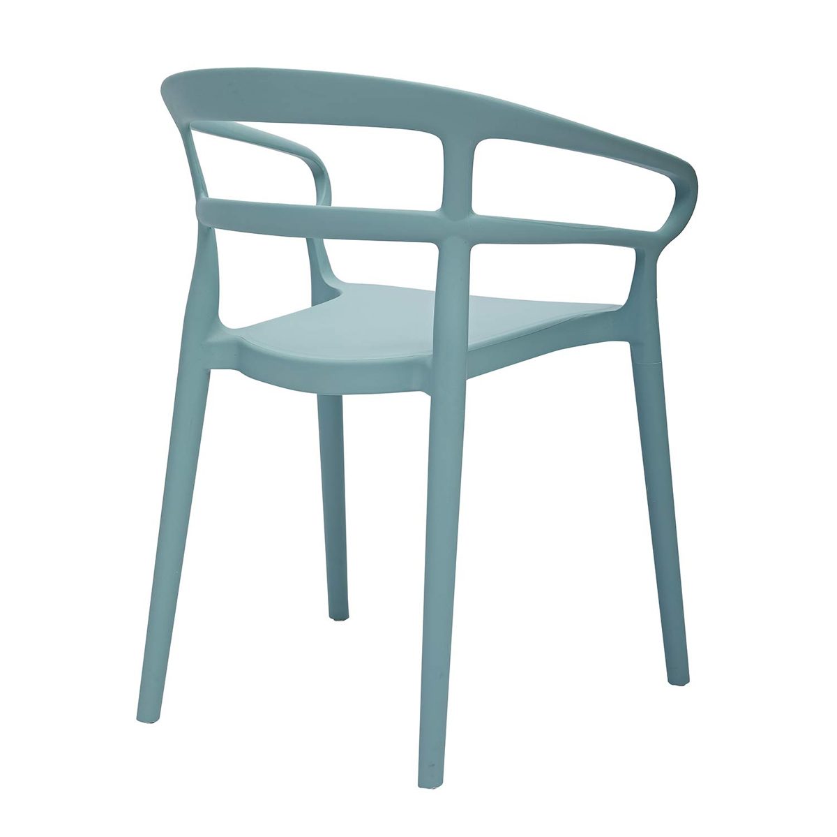 AmazonBasics Curved Back Dining Chair - Set of 2, Light Blue, Premium Plastic