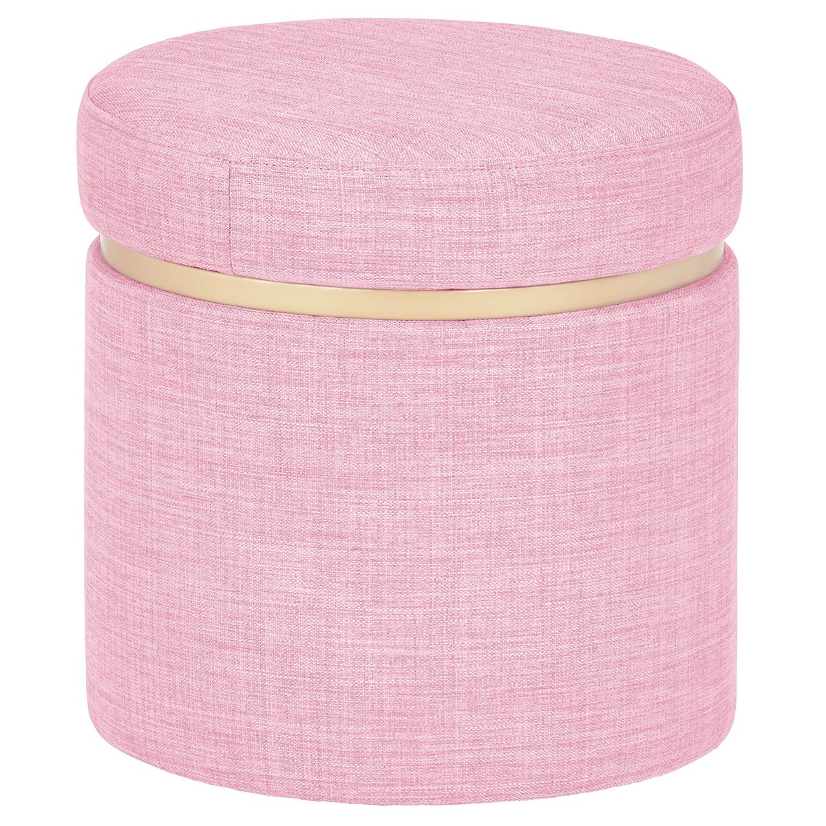 Amazon Brand – Rivet Asher Modern Storage Ottoman, 15.75"W, Fabric, Pink
