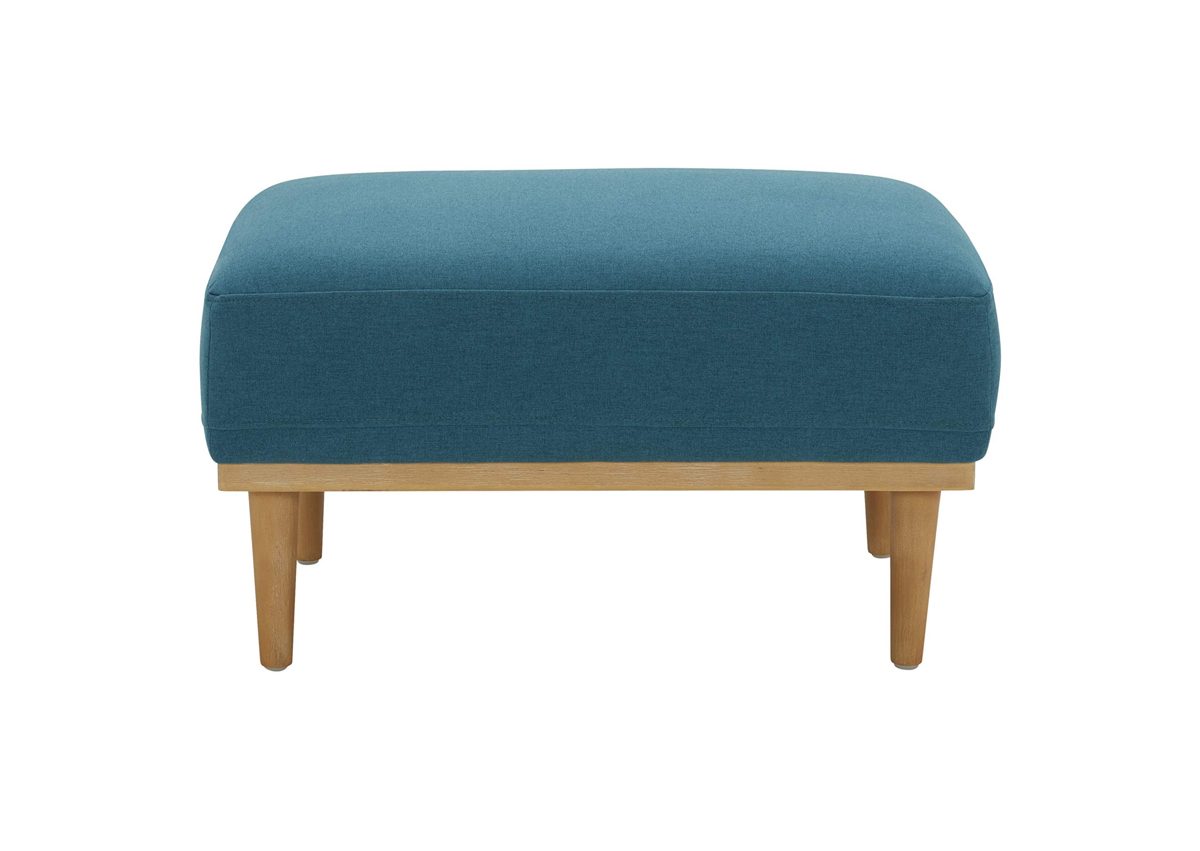 Amazon Brand – Rivet Alvin Contemporary Livingroom Ottoman, 29.5"W, Aqua Teal Blue