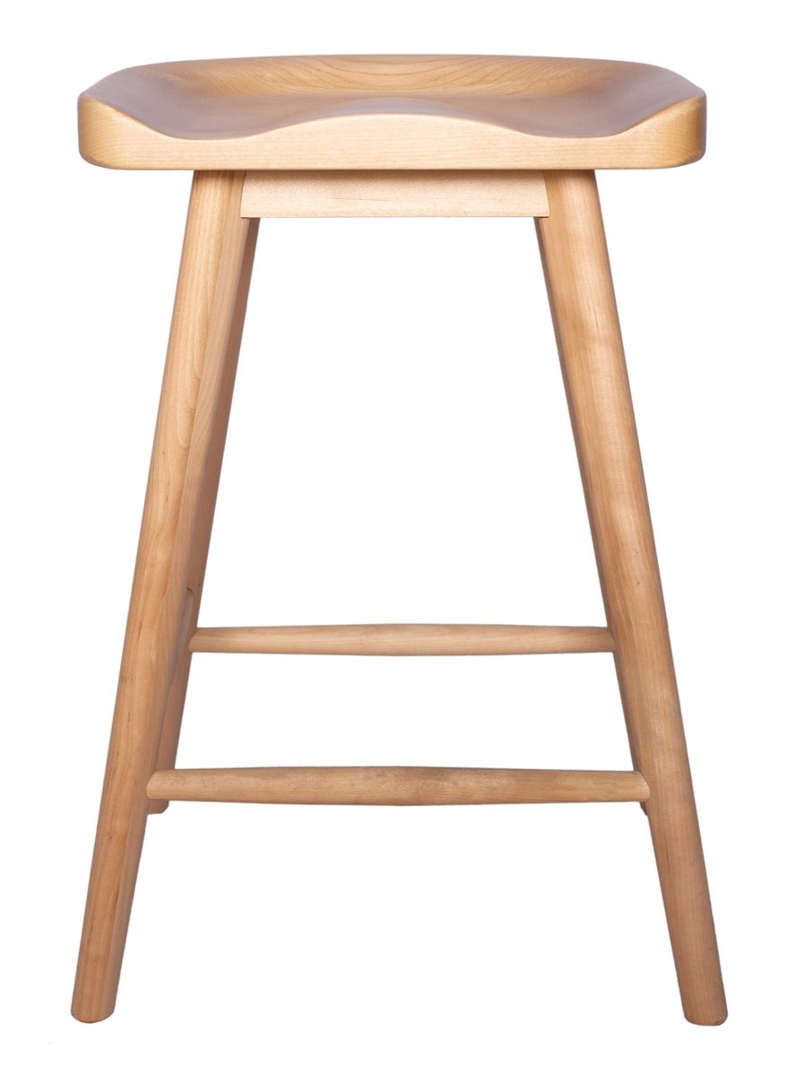 Amazon Brand - Rivet Modern Wood Counter-Height Kitchen Bar Stool, 24" H, Natural