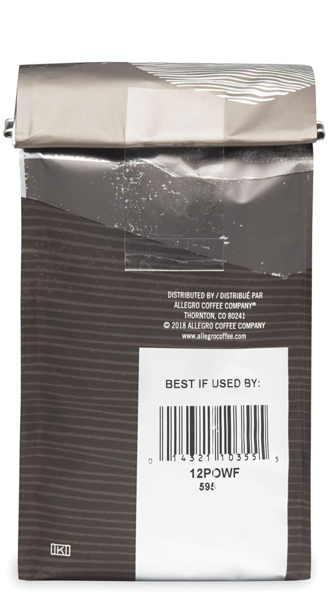 ALLEGRO COFFEE Organic Decaf Whole Foods Blend Whole Bean Coffee, 12 OZ