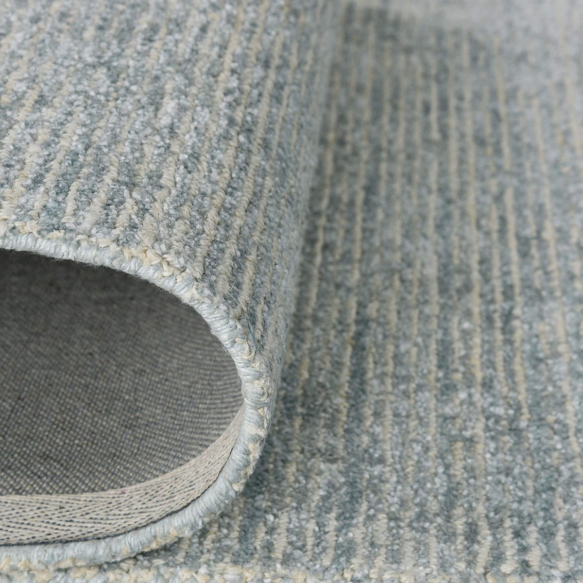 Amazon Brand – Rivet Contemporary Striated Jute Area Rug, 10' 6" x 8', Aquamarine