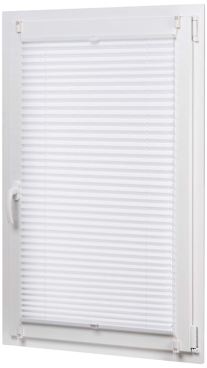 AmazonBasics Polyester Solid Fabric Pleating Rollo Blind with Clipping System 70 x 130 cm, White