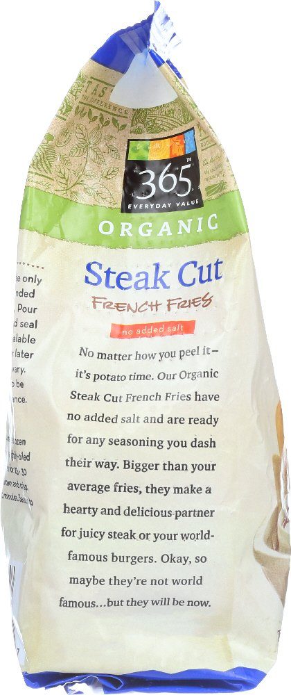 365 Everyday Value, Organic Steak Cut French Fries, No Added Salt, 16 oz, (Frozen)