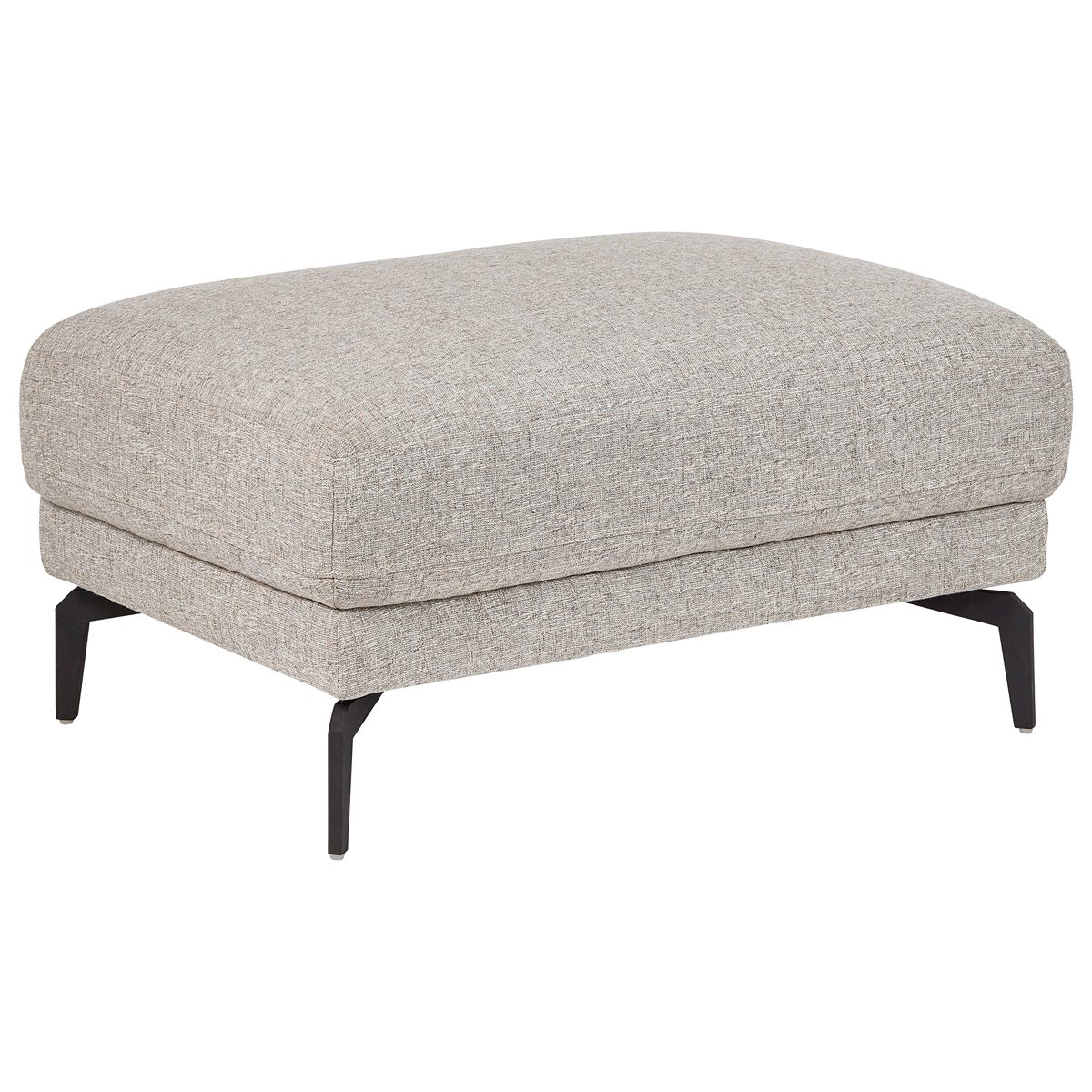 Amazon Brand – Rivet Kaden Mid-Century Modern Leather Ottoman, 31"W, Light Grey