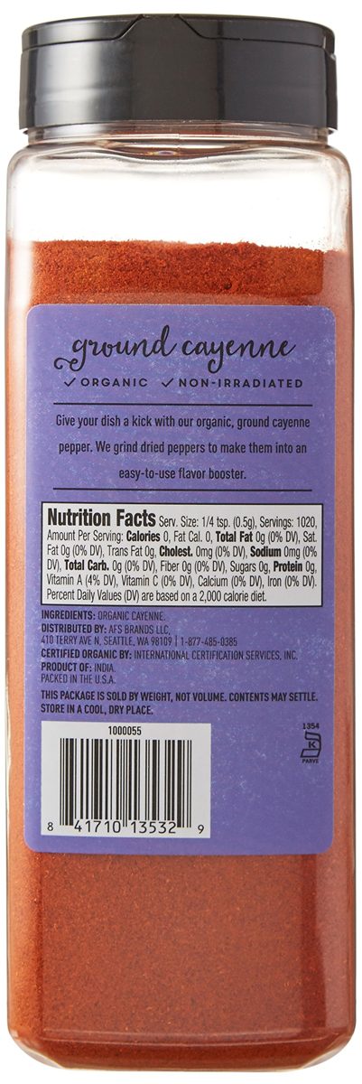 Amazon Brand - Happy Belly Organic Cayenne, Ground, 18-Ounce