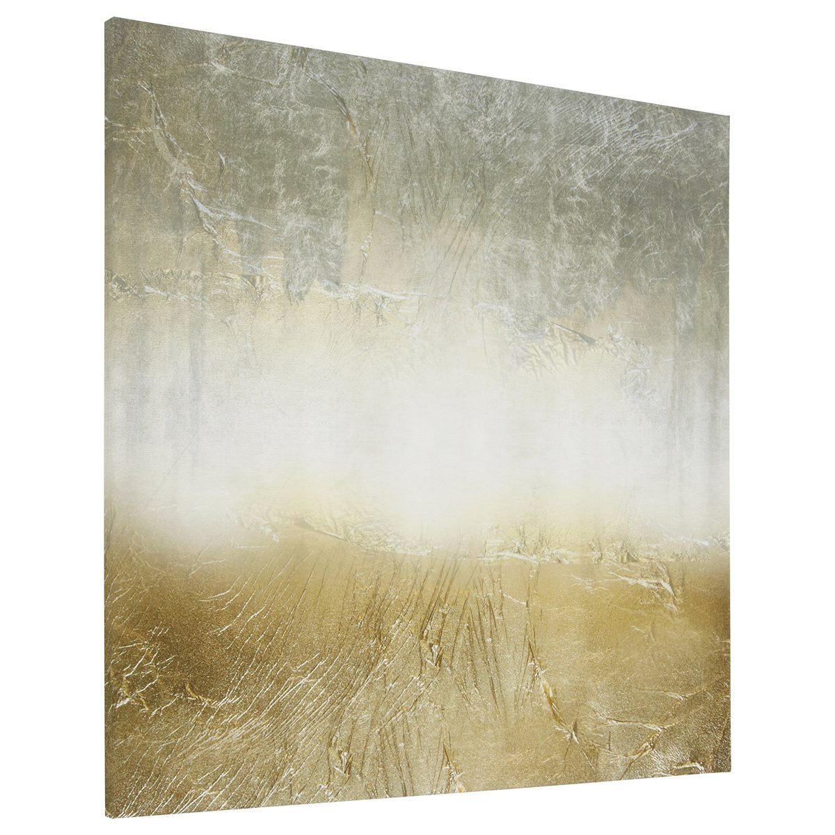 Amazon Brand – Stone & Beam Abstract Grey and Gold Print on Canvas Wall Art, 24" x 24"