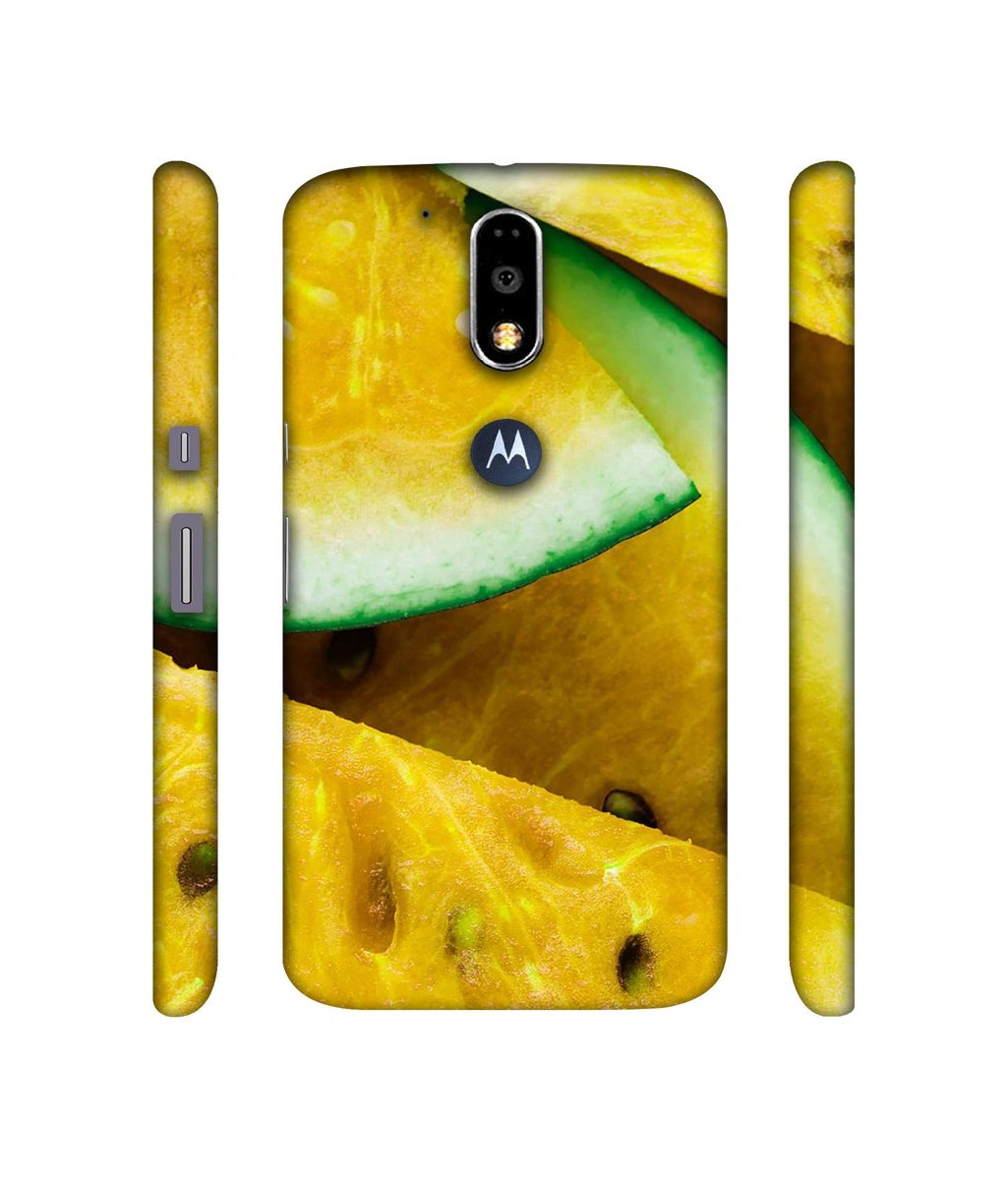 Amazon Brand - Solimo Designer Yellow Watermelon 3D Printed Hard Back Case Mobile Cover for Motorola Moto G4 Plus (with Logo Cut)