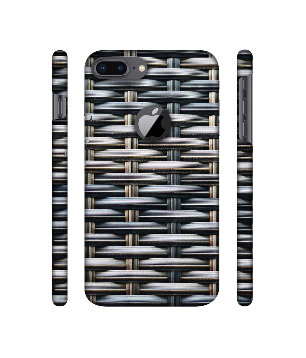 Amazon Brand - Solimo Designer Wooden Blocks Checks 3D Printed Hard Back Case Mobile Cover for Apple iPhone 8 Plus (with Logo Cut)