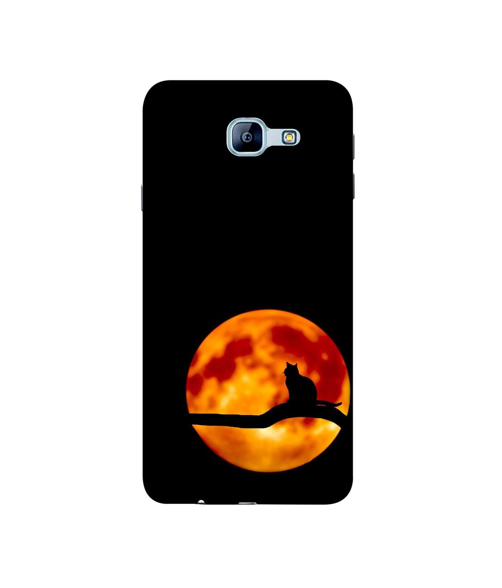 Amazon Brand - Solimo Designer Dark Black Cat 3D Printed Hard Back Case Mobile Cover for Samsung Galaxy A8 (2016)