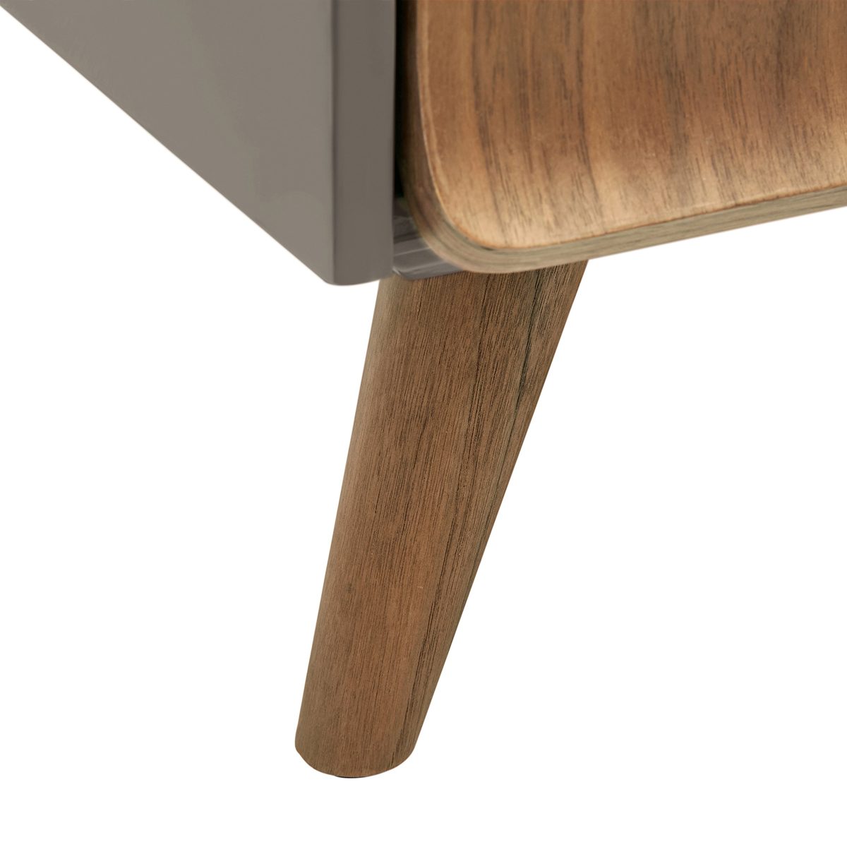 Amazon Brand – Rivet Mid-Century Lacquer Two-Drawer Coffee Table, Grey and Walnut