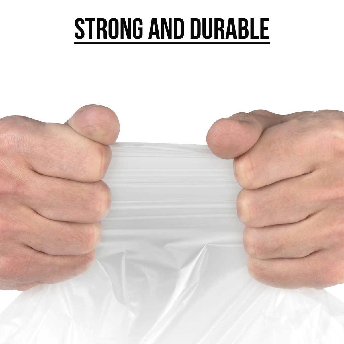 AmazonCommercial Custom Fit Clear Drawstring Trash Bags - Compatible with simplehuman Type C - 1 MIL - 180 Count