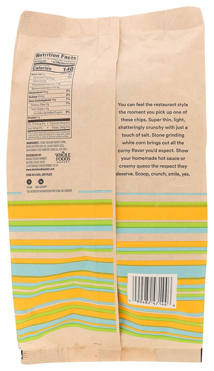 365 by Whole Foods Market, Tortilla Chips, Restaurant Style - Salted , 14 Ounce