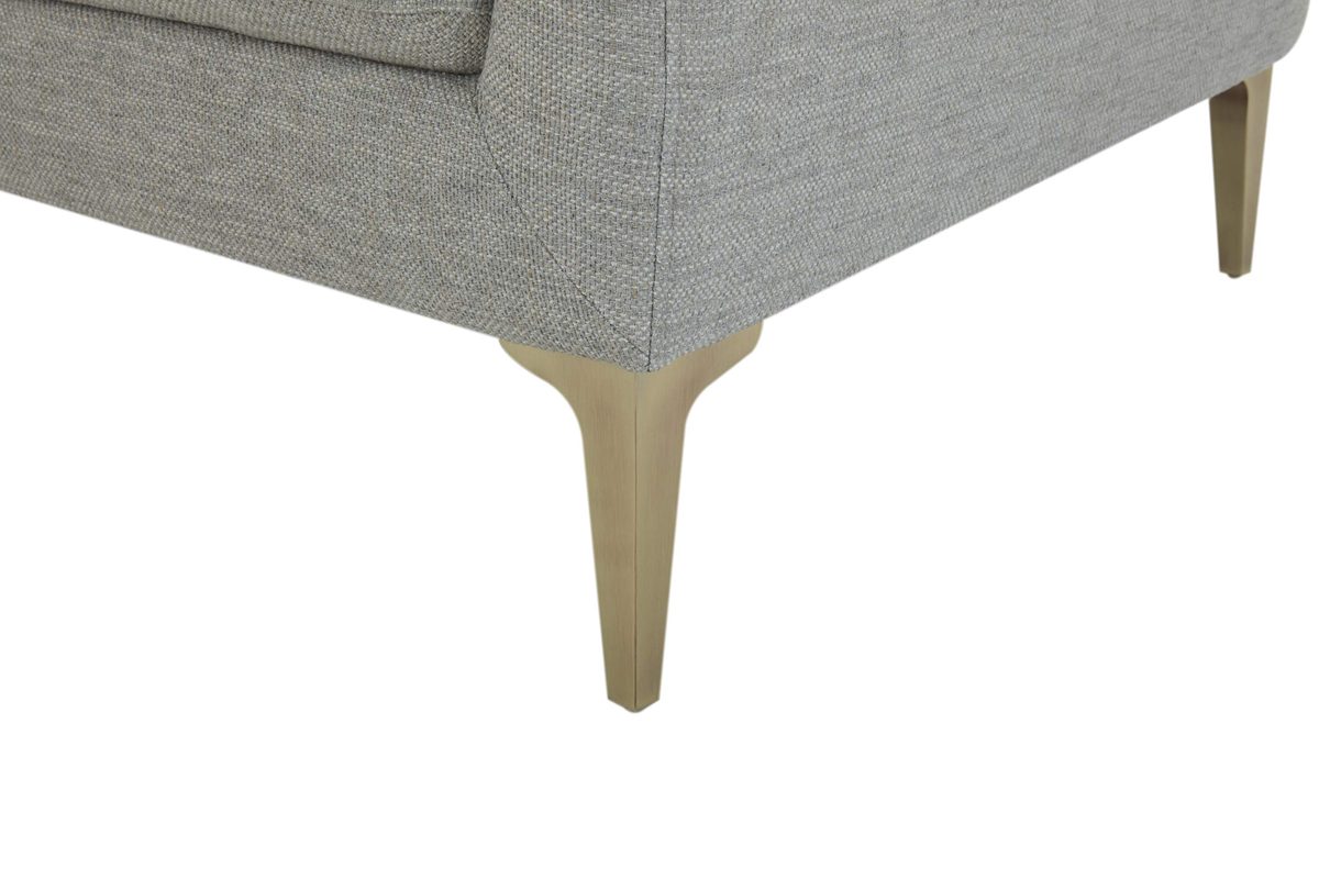 Amazon Brand – Rivet Alonzo Contemporary Upholstered Loveseat Sofa, 64"W, Light Grey