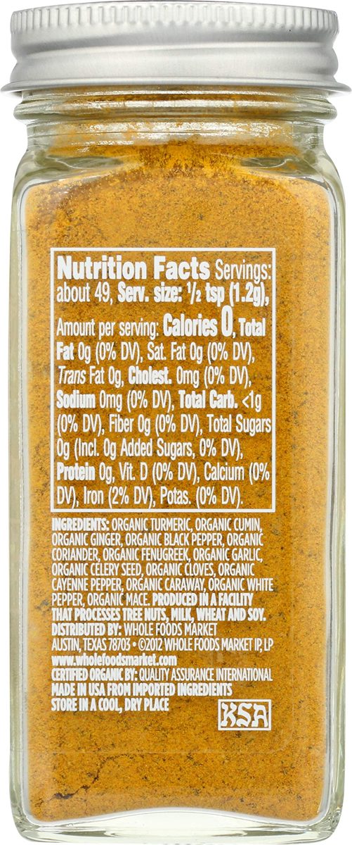 Whole Foods Market, Organic Muchi Curry Seasoning, 2.08 oz