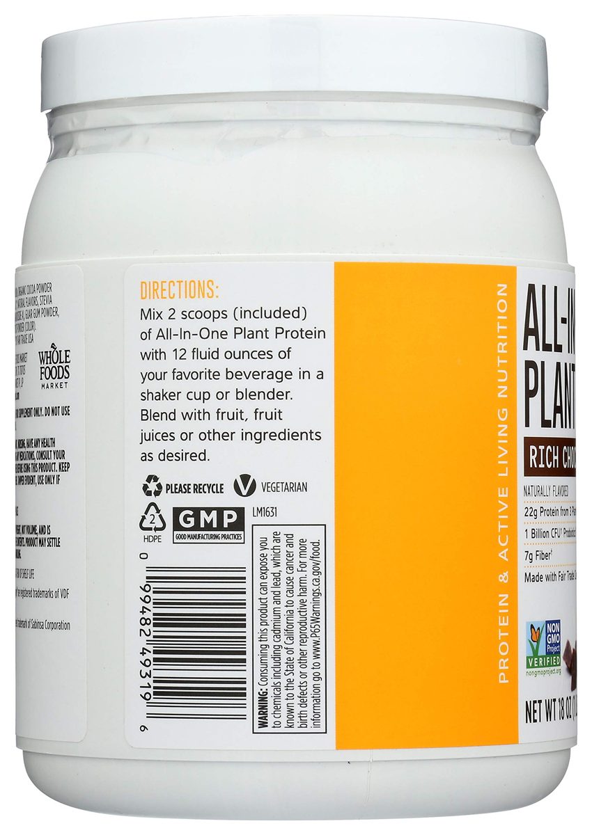 WHOLE FOODS MARKET Chocolate Protein Powder, 18 OZ