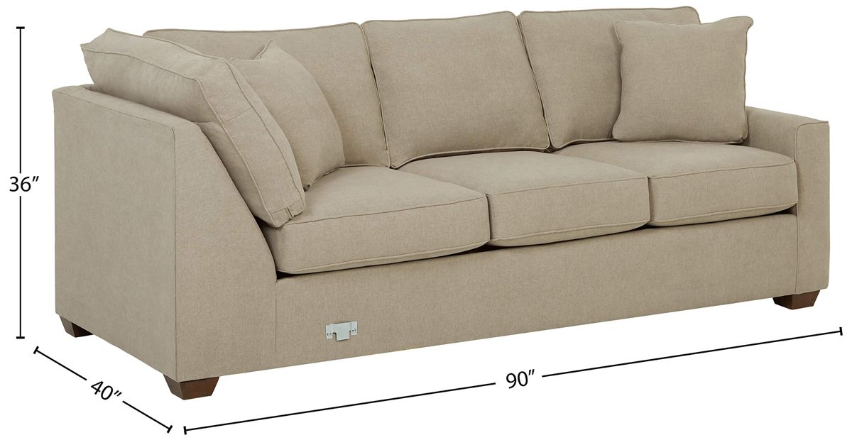 Amazon Brand – Stone & Beam Bagley Sectional Component, Right-Facing Corner Sofa, Fabric, 90"W, Dove