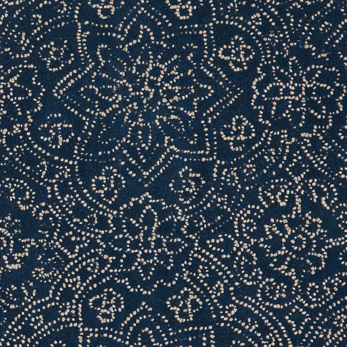 Amazon Brand – Stone & Beam Contemporary Floral Medallion Wool Area Rug, 8' x 10', Blue on Blue