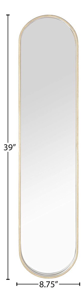 Amazon Brand - Rivet Modern Oval Hanging Mirror, 39"H, Gold