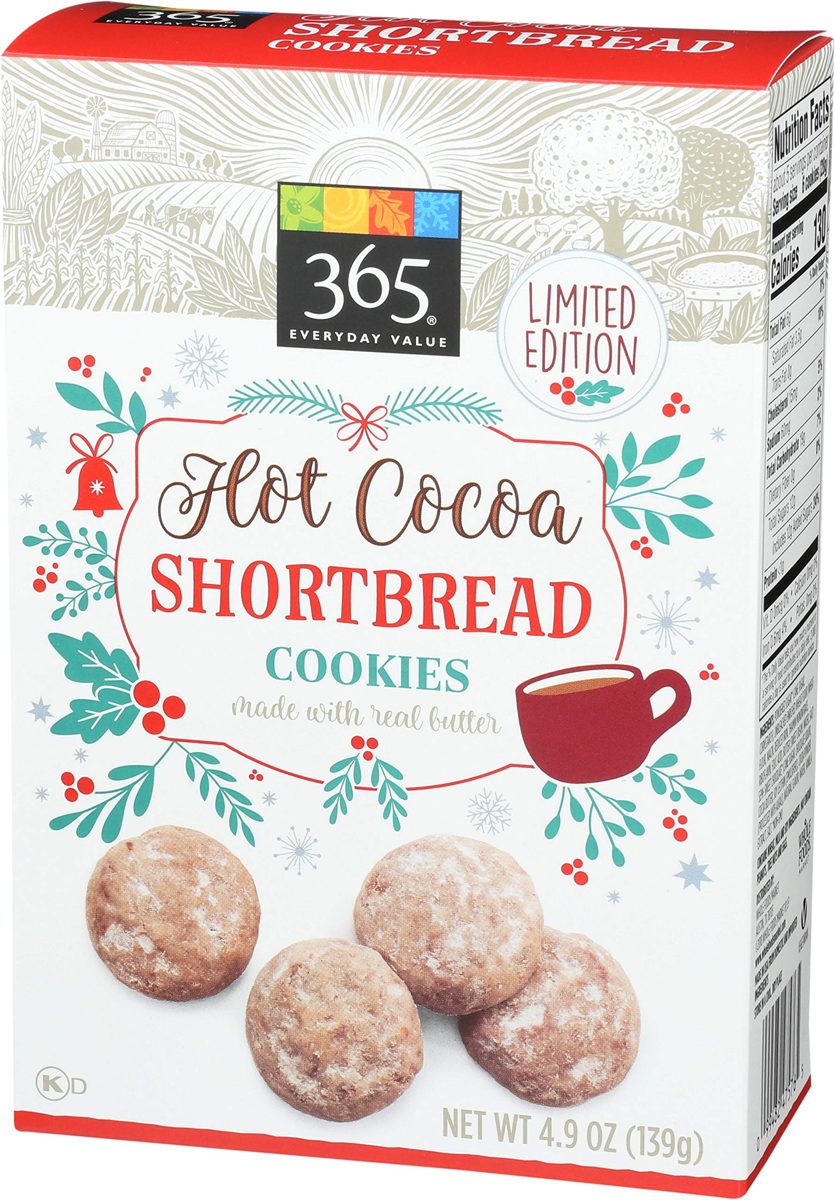 365 Everyday Value, Hot Cocoa Shortbread Cookies, 4.9 oz