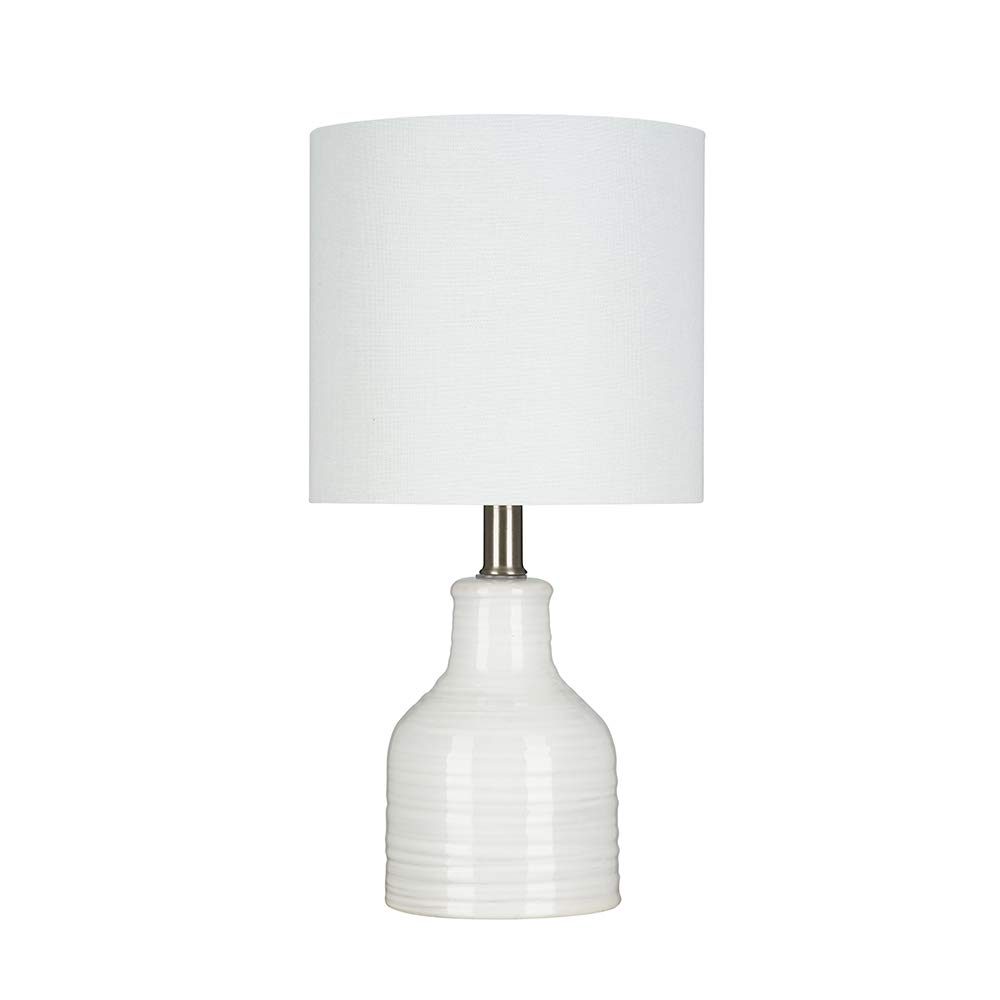 Amazon Brand – Stone & Beam Ceramic Table Lamp, Bulb Included, 16"H, White