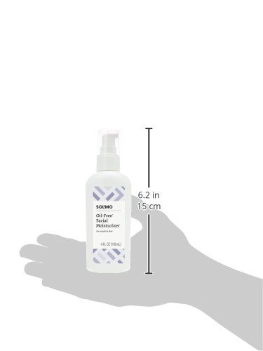 Amazon Brand - Solimo Oil-free Facial Moisturizer for Sensitive Skin, 4 Fluid Ounce