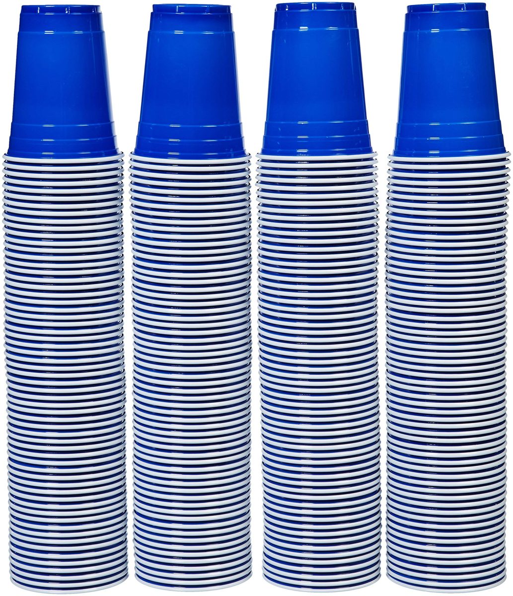 AmazonBasics 16oz Disposable Plastic Cups - 240-Pack, Red (Renewed)