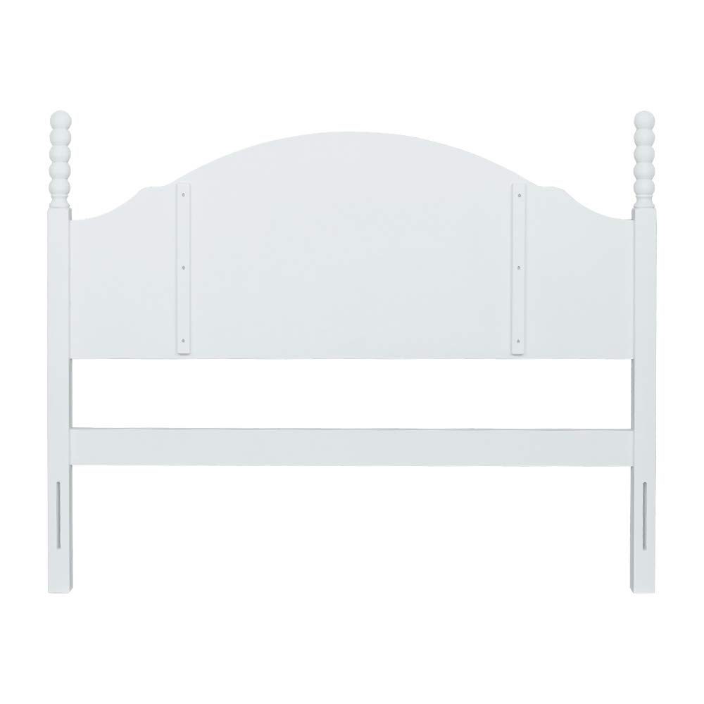 Amazon Brand – Ravenna Home Solid Pine Round-Topped Headboard - Queen, 62.6 Inch, White