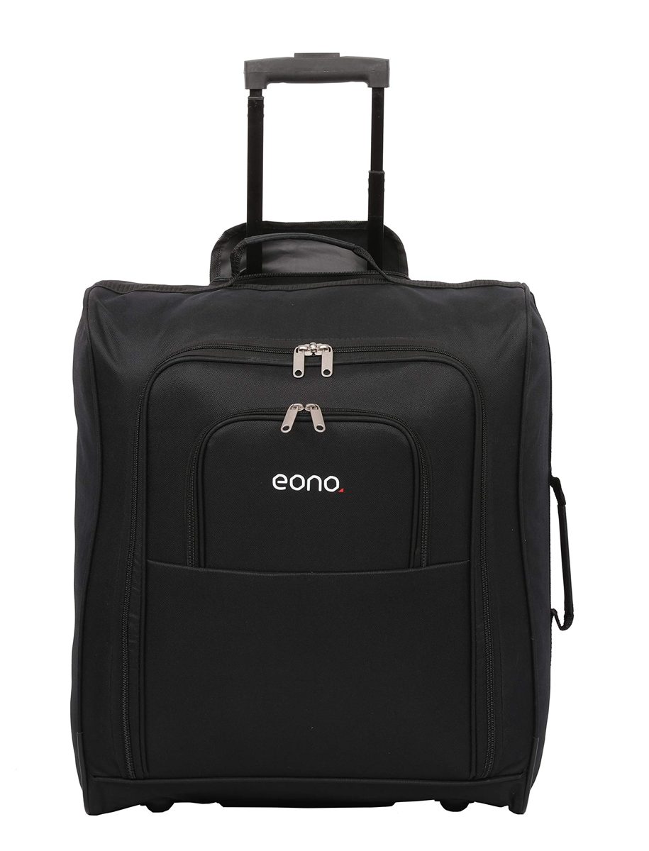Eono Easyjet, British Airways, Jet2 56X45X25Cm Maximum Cabin Luggage with Certificate, Suitcase, 56 cm, 60 Litre, Black (Black)