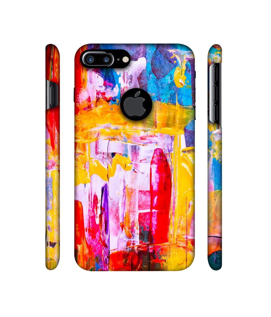 Amazon Brand - Solimo Designer Multicolor Canvas Paint 3D Printed Hard Back Case Mobile Cover for Apple iPhone 7 Plus (Logo Cut)
