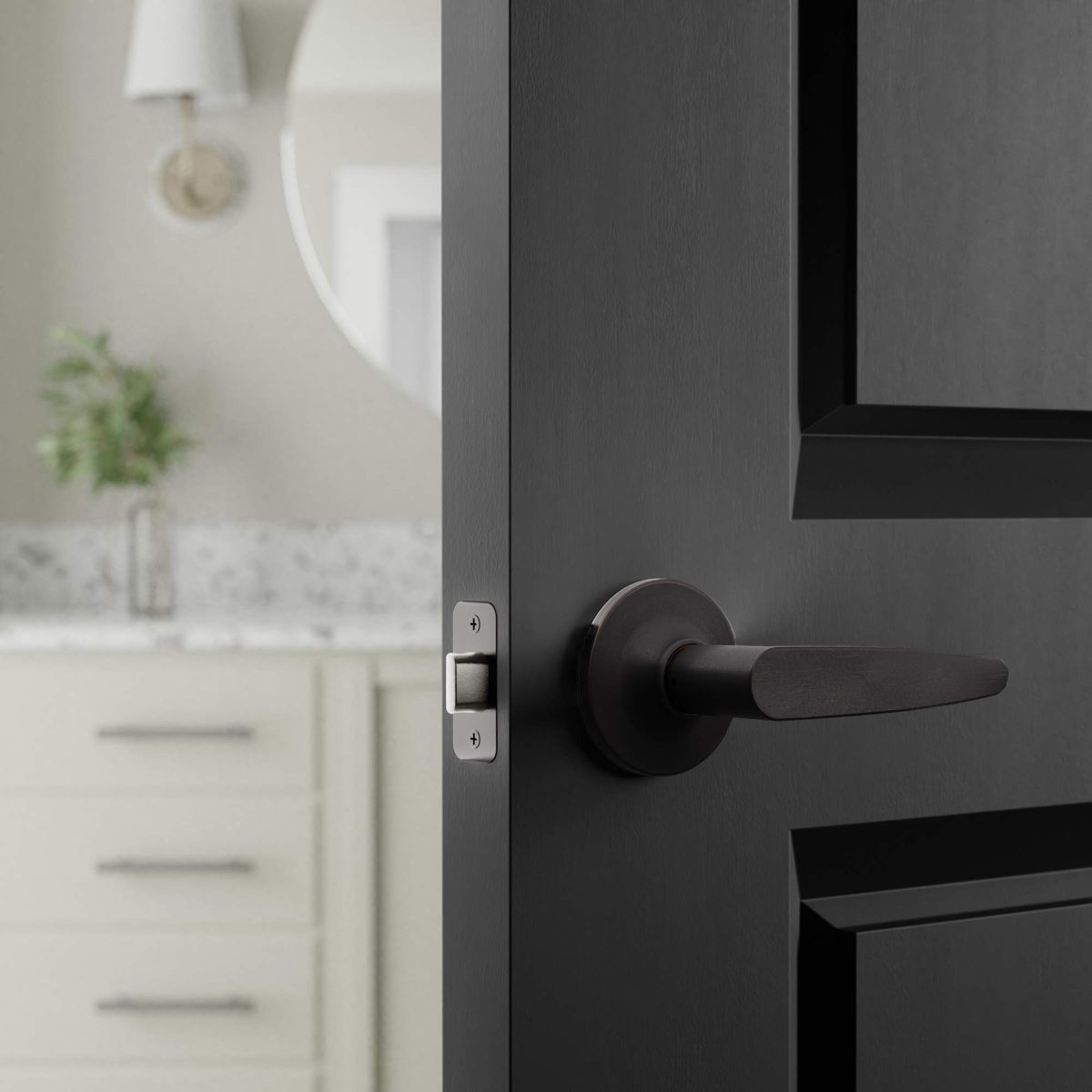 AmazonBasics Cambridge Door Lever - Passage - Oil Rubbed Bronze