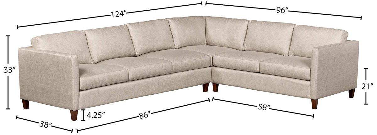 Amazon Brand – Stone & Beam Andover Modern Left L-Sectional Sofa, 124"W, Grey Linen