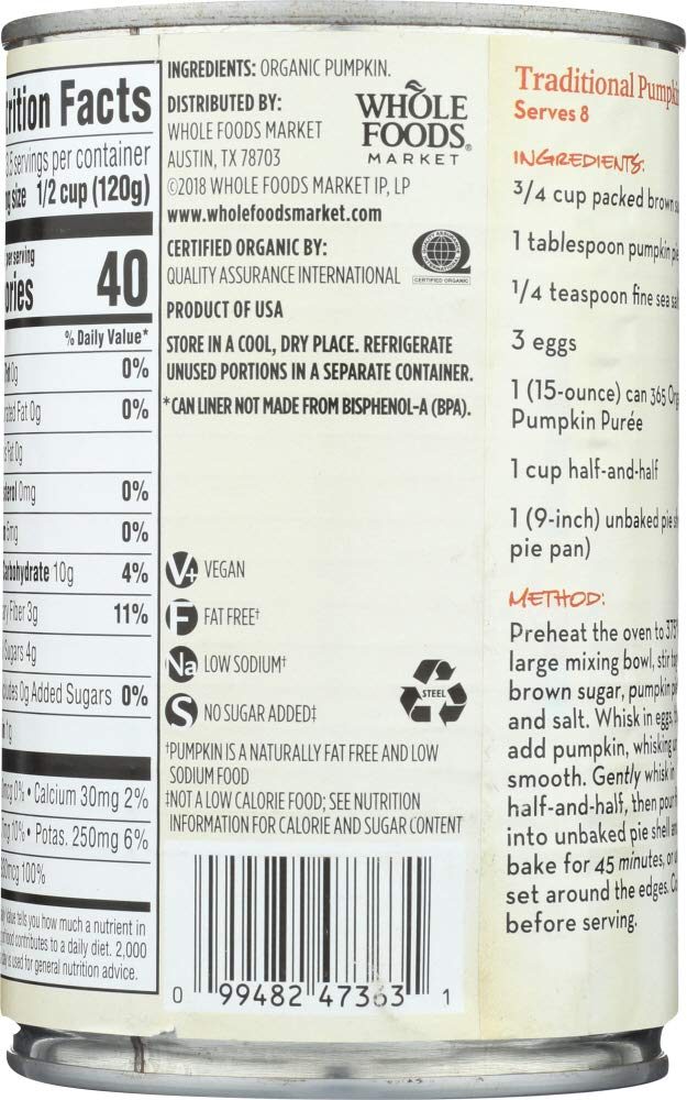 365 Everyday Value, Organic Pumpkin Puree, 15 oz