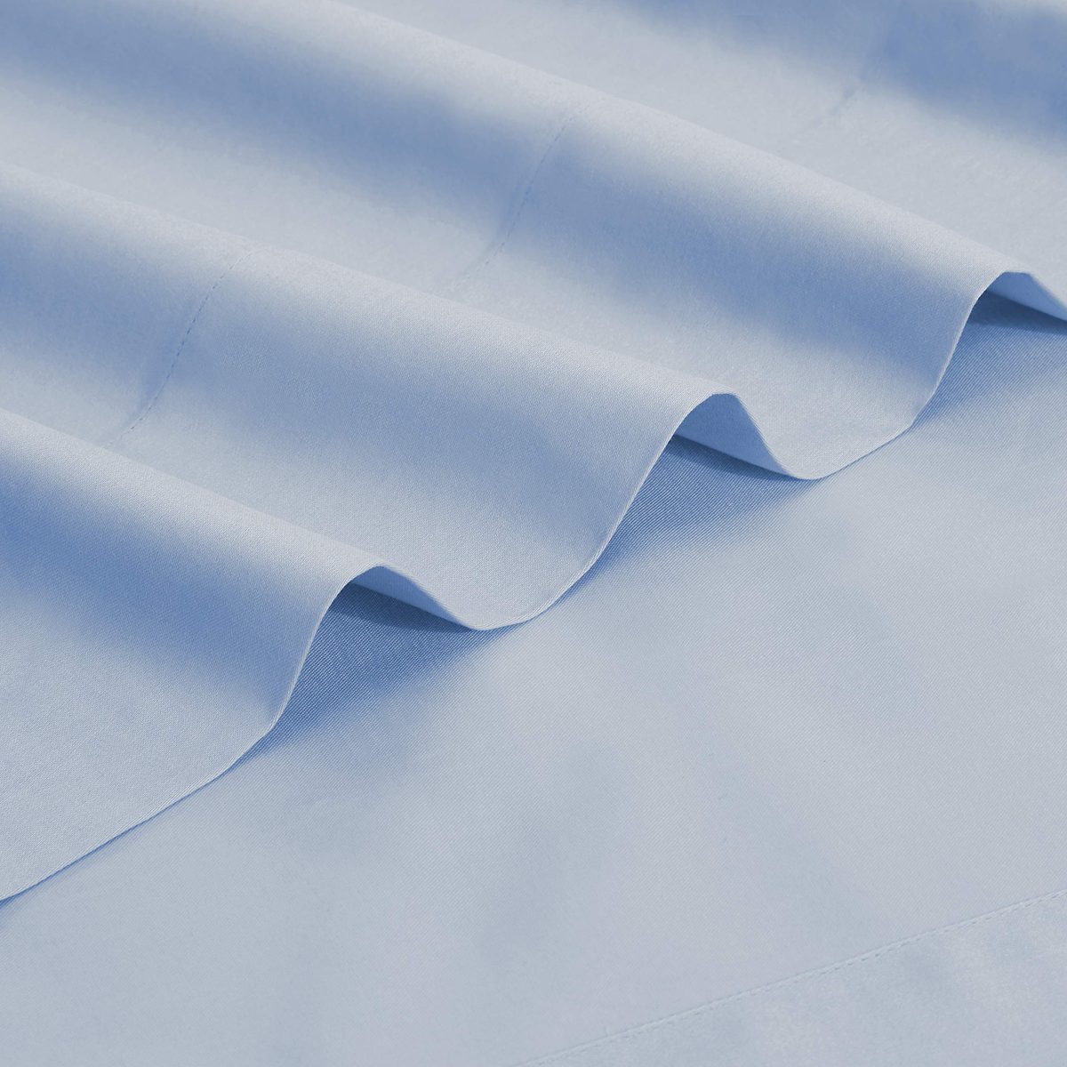 AmazonBasics Organic Sateen Cotton Sheet Set, Steely Blue