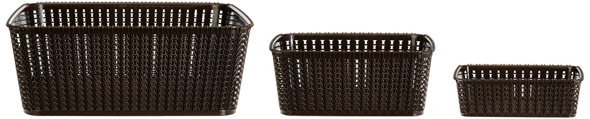 Amazon Brand - Solimo 4 Piece Storage Basket Set, Brown