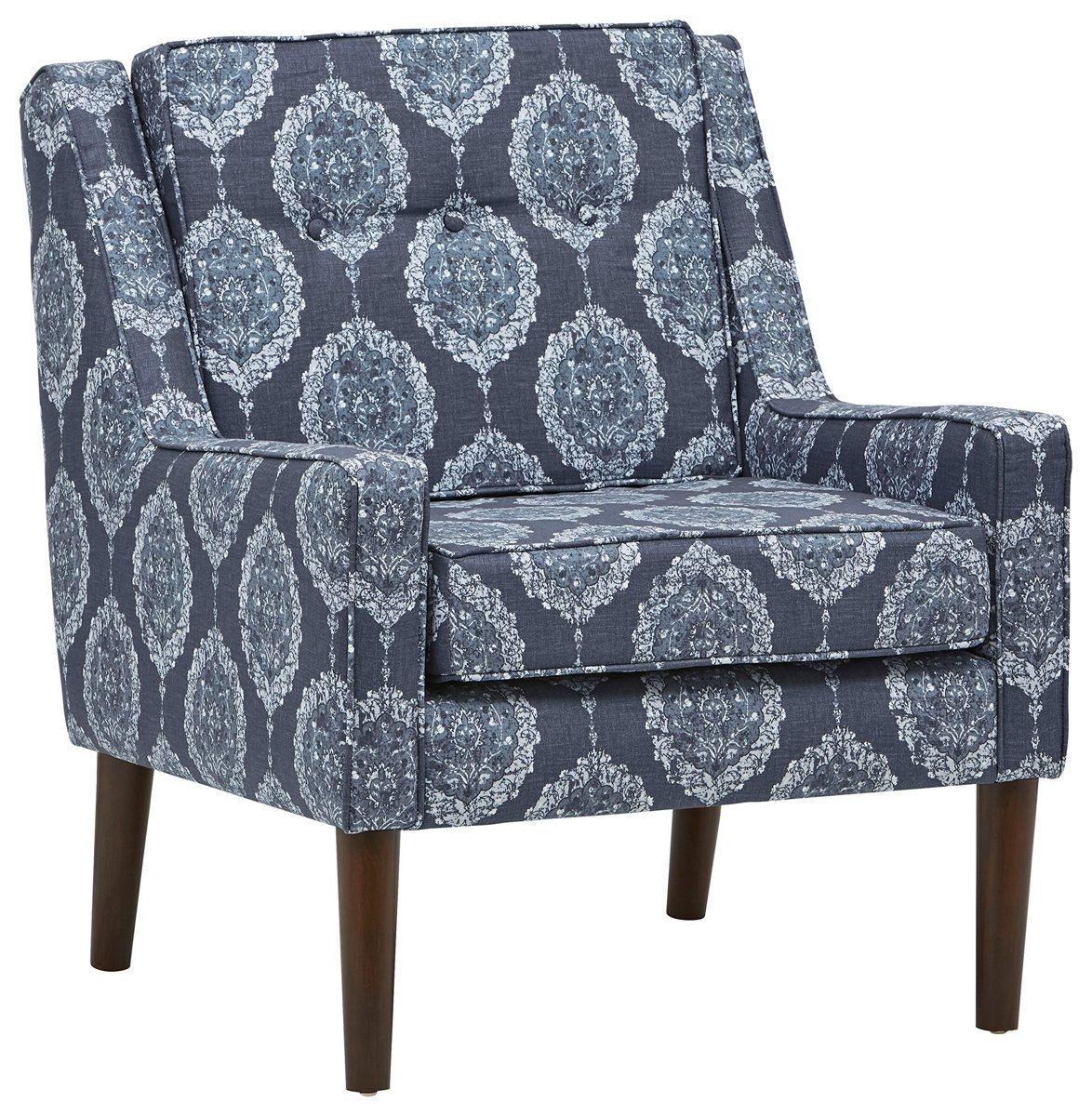 Amazon Brand – Stone & Beam Modern Sweeping Arm Accent Chair, 28"W, Damask Navy