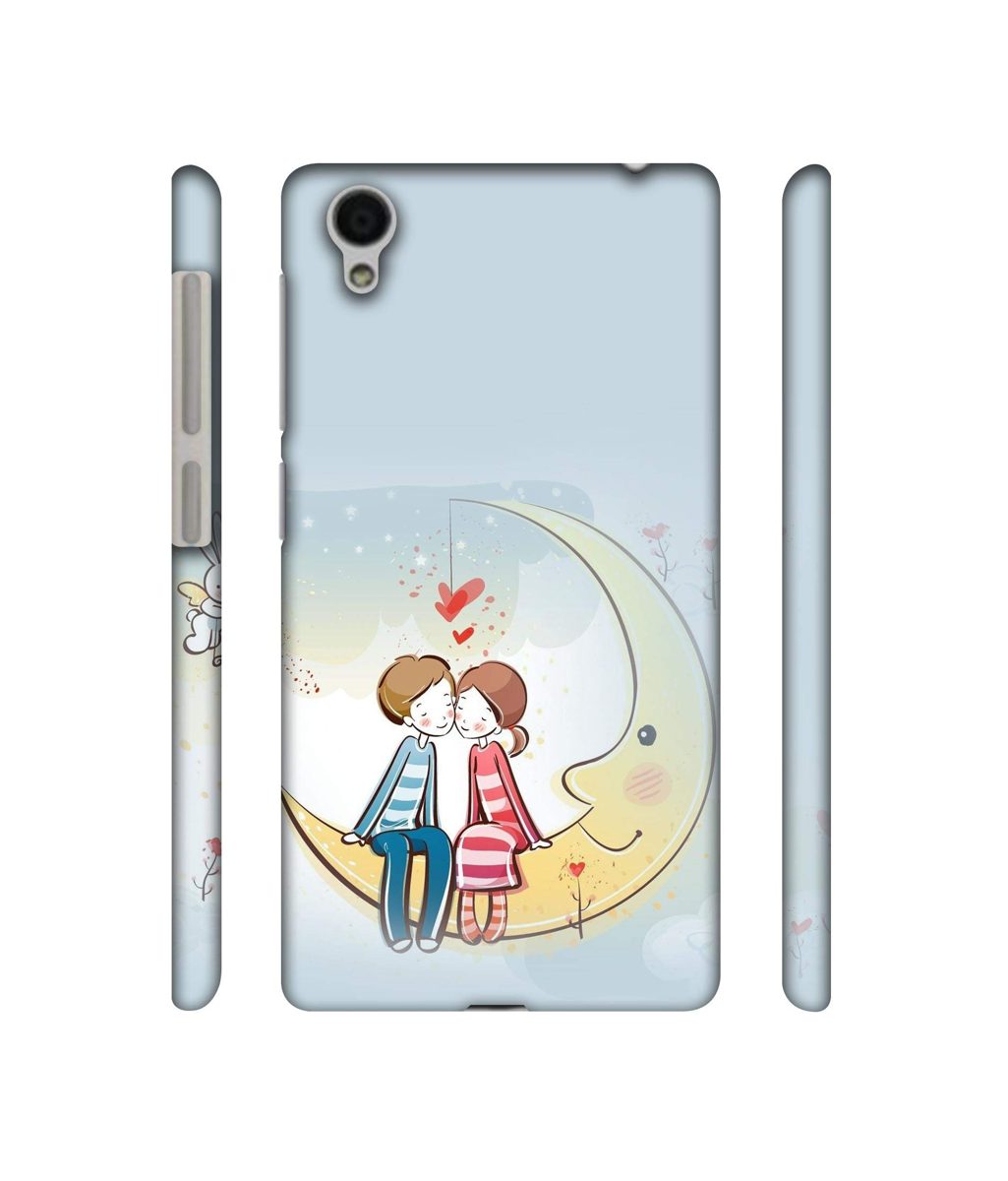 Amazon Brand - Solimo Designer Couple Sitting On Moon 3D Printed Hard Back Case Mobile Cover for Vivo Y51L