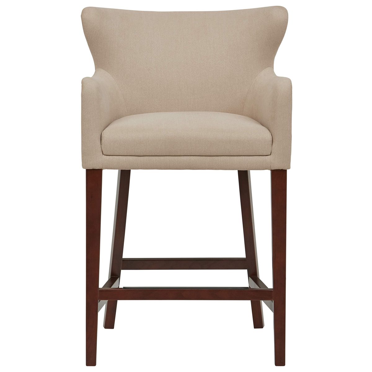 Amazon Brand – Stone & Beam Wickstrom Upholstered Counter-Height Bar Stool with Arms, 37"H, Fawn