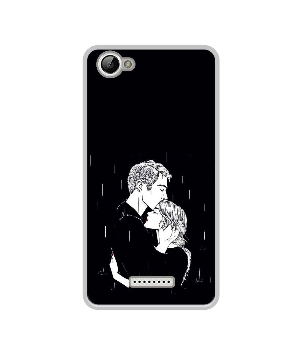 Amazon Brand - Solimo Designer Couples Standing in Rain UV Printed Soft Back Case Mobile Cover for Lyf Wind 1