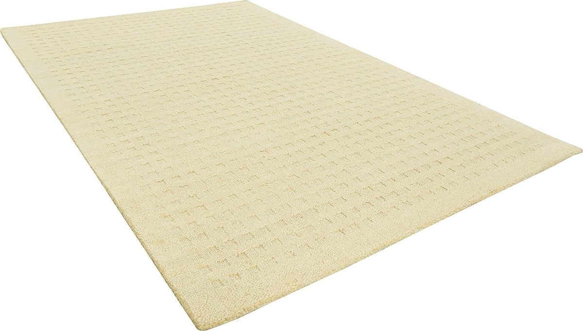 Amazon Brand – Stone & Beam Casual Geometric Wool Area Rug, 5' 9" x 3' 9", Ivory