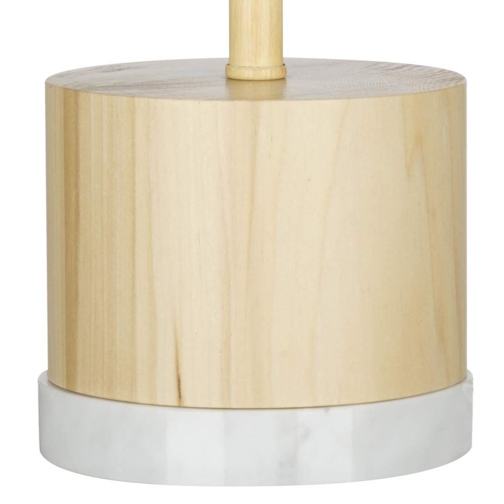 Amazon Brand – Rivet Scandinavian Real Blond-Wood Table Lamp with Marble Bottom, LED Bulb Included, 18.5"H, Beige