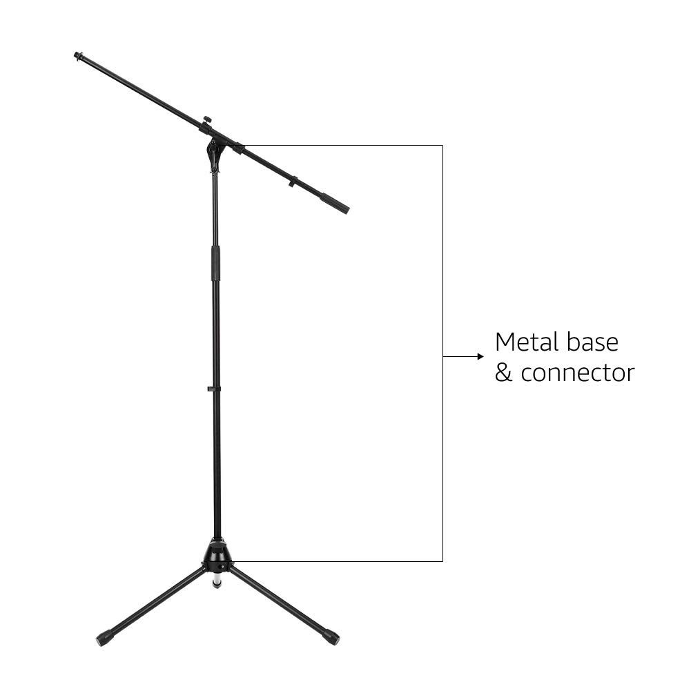 AmazonBasics Tripod Boom Microphone Stand - Height-Adjustable with Metal Base - 3.3 - 5.6-Foot