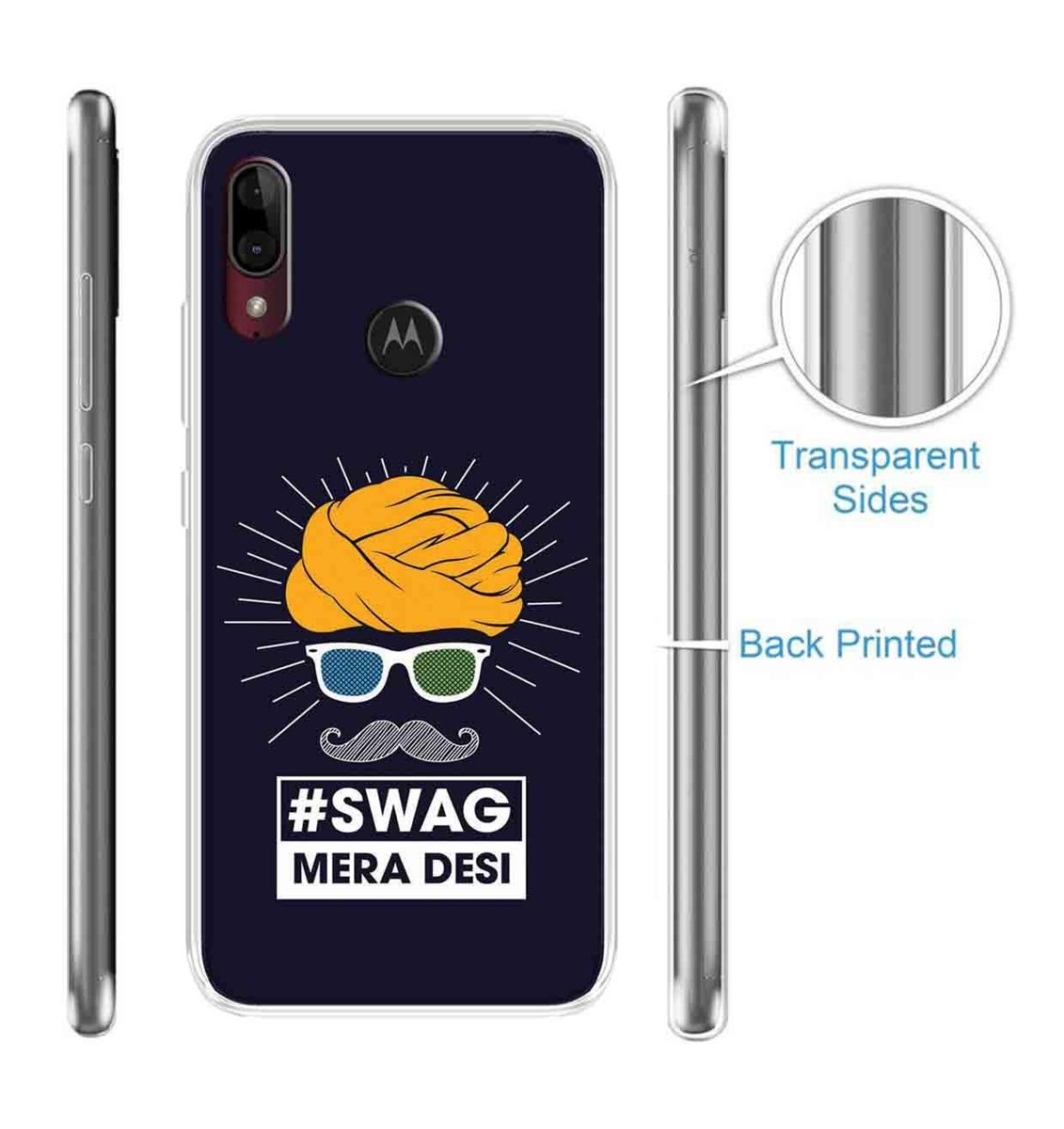 Amazon Brand - Solimo Designer Multicolor Swag Mere Desi Printed Soft Back Case Mobile Cover for Motorola Moto E6s / Motorola Moto E6 Plus